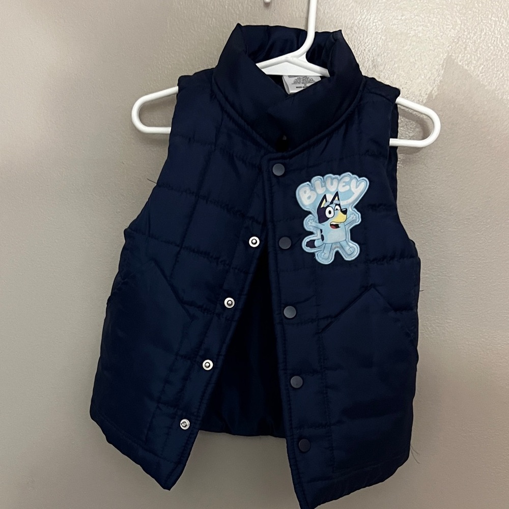 Kids Bluey Navy Puffer Vest